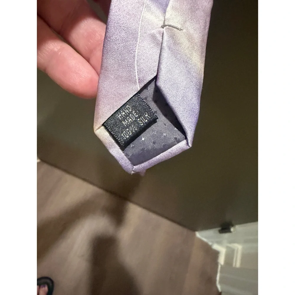 Stacy Adams Mens Silk Necktie Purple Lavender Ombre Geometric Diamond Handmade